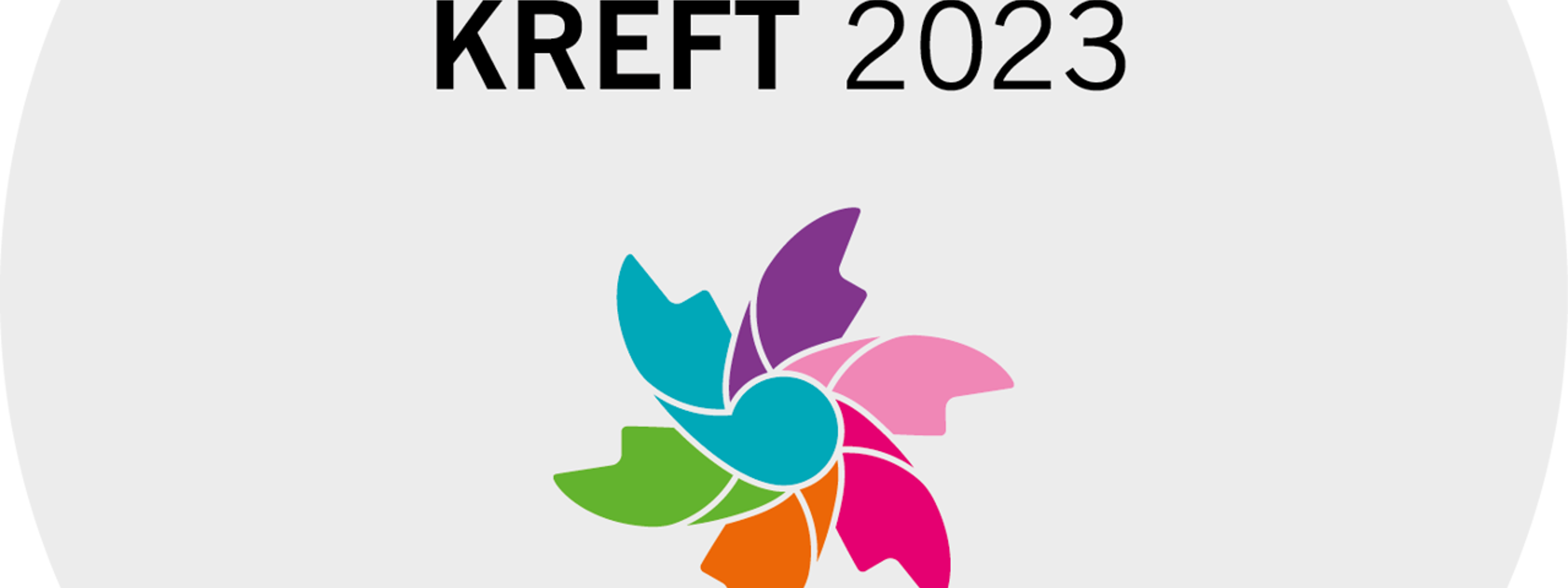 Bilete viser logoen til kreftforeningen. Over logoen står teksten "Vi støtter krafttak mot kreft 2023". Under logoen står det "Kreftforeningen".